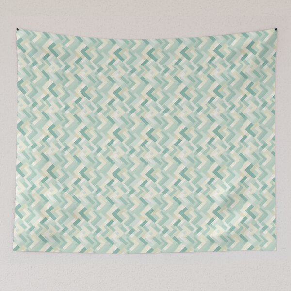 Item preview, Geometric Block Pattern in Green and Cream designed and sold by Moisky Patterns.