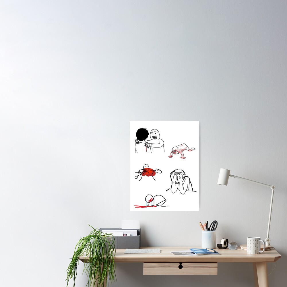 Feral Stick Figures Poster for Sale by radioactiveoli