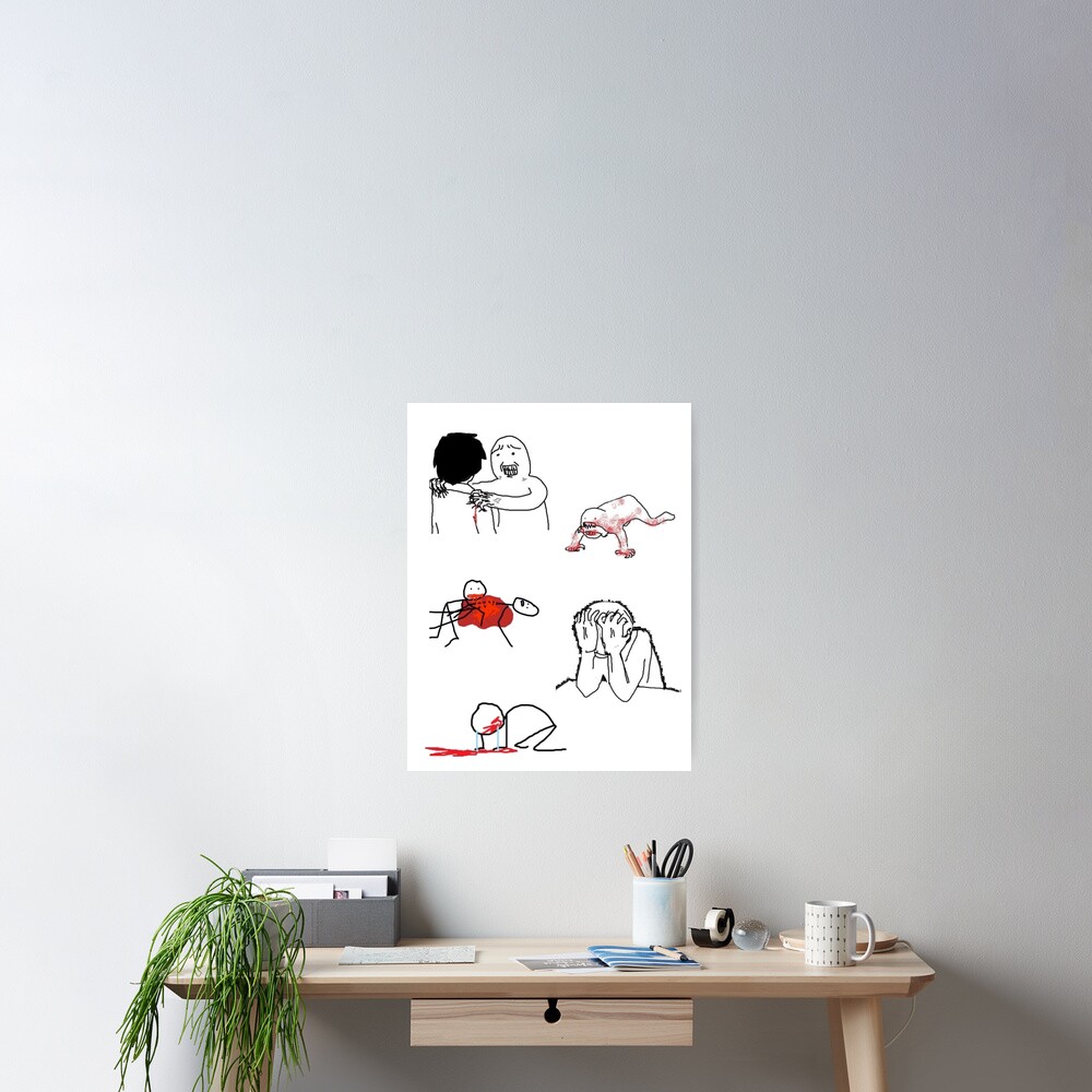 Feral Stick Figures Poster for Sale by radioactiveoli