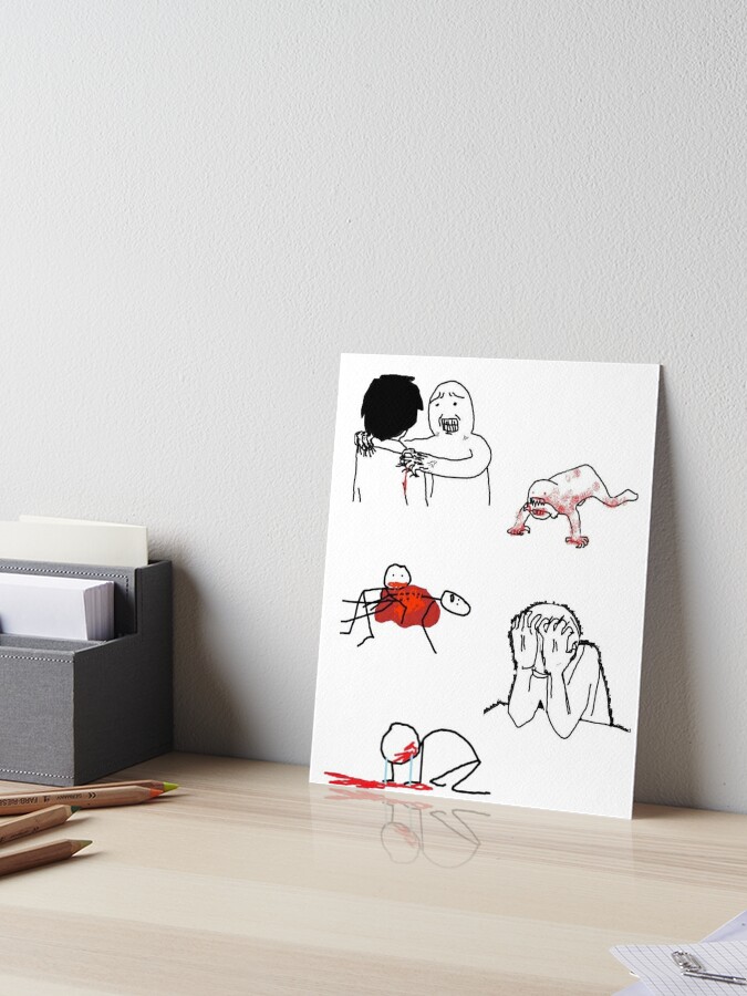 Feral Stick Figures Art Board Print for Sale by radioactiveoli