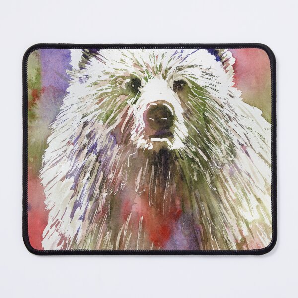 Item preview, Colorful watercolor painting grizzly bear fine art print wall decor animal designed and sold by rfoxphoto.