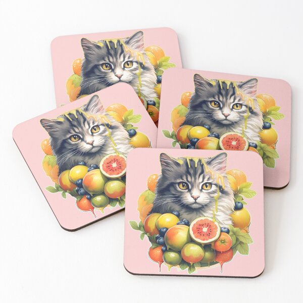 Item preview, Cat in fruit, cute cat art, cat lover designed and sold by ArtHideaway.