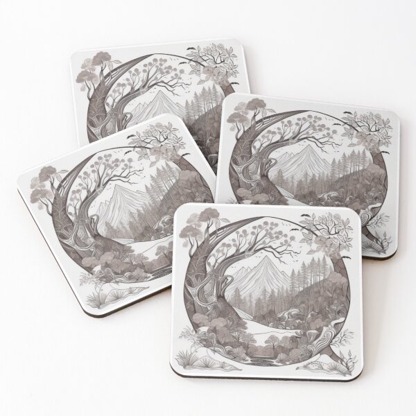 Item preview, An old-fashioned forest with trees hollowed out of the mountain designed and sold by ac-virtualshop.