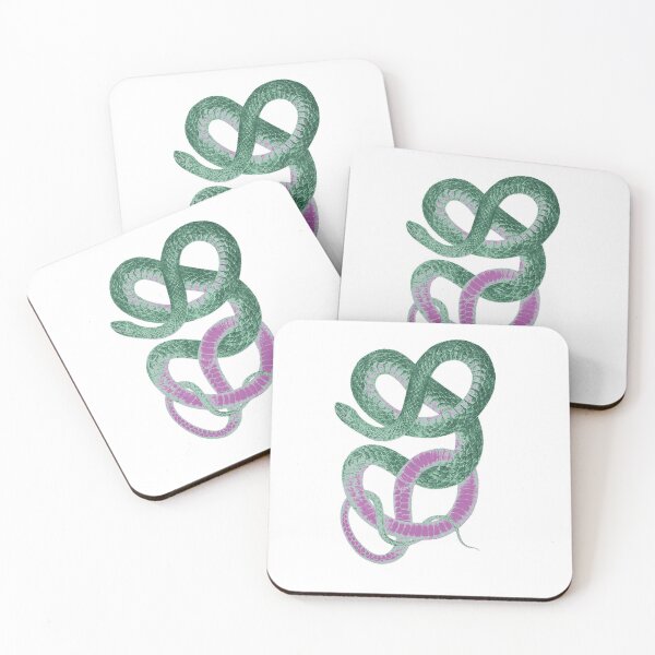 Item preview, Snake - Psammophis flagelliformis, Whipsnake, green and pink designed and sold by DreamingBeetle.
