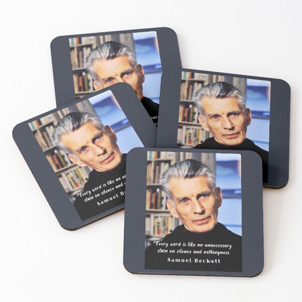 Item preview, Samuel Beckett portrait and quote: Every word is like an unnecessary stain on silence and nothingness. designed and sold by artbleed.
