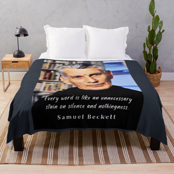 Item preview, Samuel Beckett portrait and quote: Every word is like an unnecessary stain on silence and nothingness. designed and sold by artbleed.