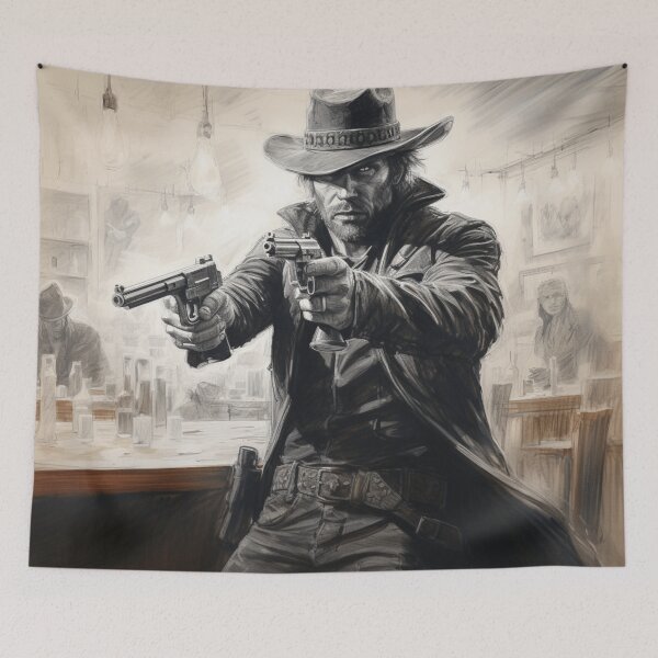 Item preview, A gunslinger in a bar shootout designed and sold by Sketch-Shack.
