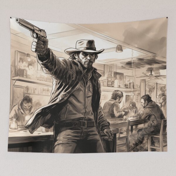 Item preview, A gunslinger in a bar shootout designed and sold by Sketch-Shack.