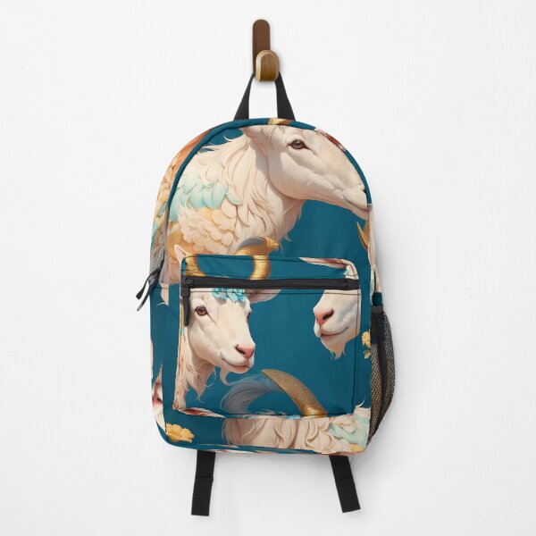 Item preview, Serene Capriccio: A Harmonious Dance of Goats in White and Blue designed and sold by RabbitProjectUK.