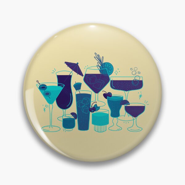 Item preview, Retro Summer Sips - Breezy Blues designed and sold by beestonestudio.