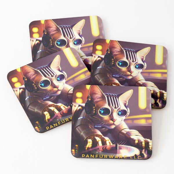 Item preview, DJ Mecha Cat designed and sold by PanfurWare-LLC.