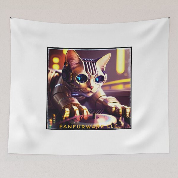 Item preview, DJ Mecha Cat designed and sold by PanfurWare-LLC.