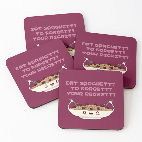 Item preview, EAT SPAGUETTI TO FORGETTI YOUR REGREETTI , FUNNY CUTE KAWAII FOOD HAPPY PASTA designed and sold by La Loca.