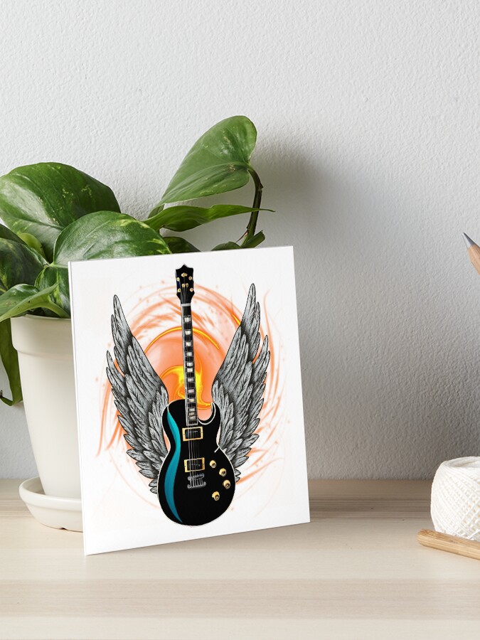 ★アウトレット★ パネルアート Fire guitar デジタルプリントアート Poster Electric guitar in fire and flames - PIXERS.CO.NZ