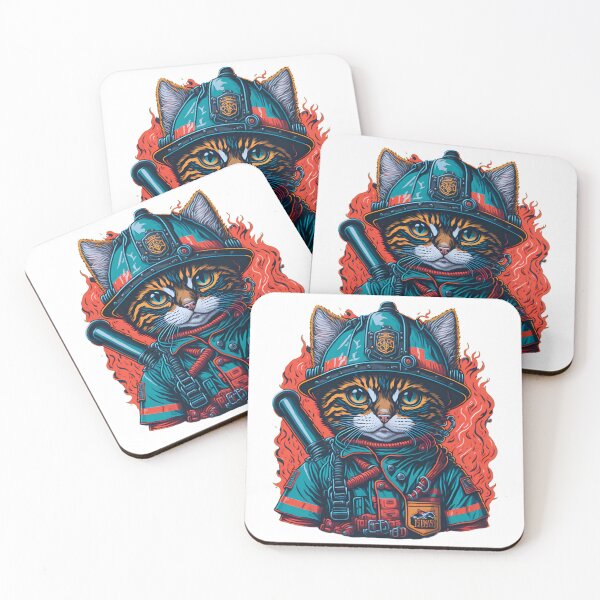Item preview, Blazing Cuteness: Heroic Firefighter Cat Ready to Steal Your Heart designed and sold by capefox.