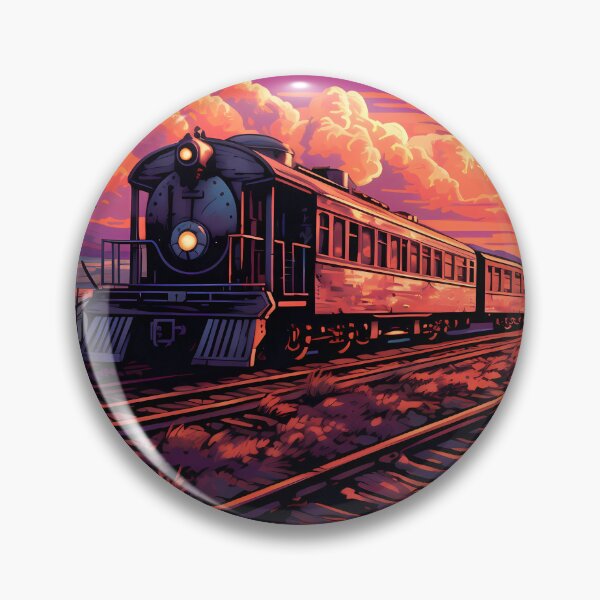 Item preview, 1880's Railway at Sunset with a Beautiful Reddish Sunset: A Nostalgic Journey into the Golden Hour designed and sold by SingularityGeek.