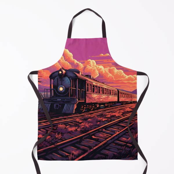 Item preview, 1880's Railway at Sunset with a Beautiful Reddish Sunset: A Nostalgic Journey into the Golden Hour designed and sold by SingularityGeek.