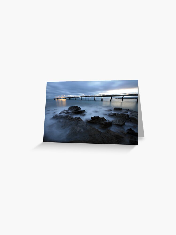 Thumbnail 1 of 2, Greeting Card, Lorne Pier Pre-Dawn, Great Ocean Road, Australia designed and sold by Michael Boniwell.