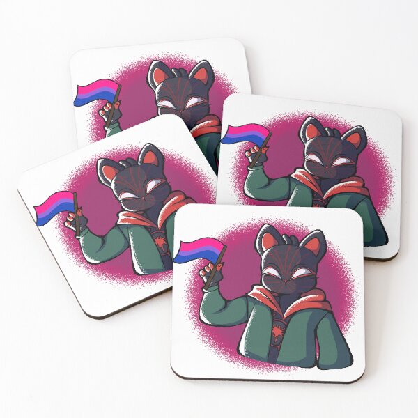 Item preview, Meows Morales with bisexual flag designed and sold by Sydnita Toon.