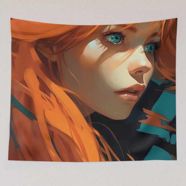 Item preview, Asuka Langley with a Surprised Expression: A Portrait of Captivating Beauty and Infinite Wonder designed and sold by SingularityGeek.