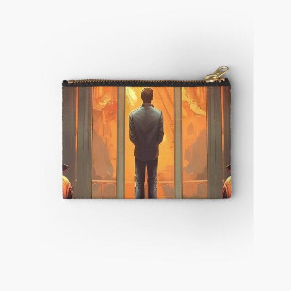 Item preview, Car Salesman Contemplating the Lighting in the Building's Lobby: A Moment of Serenity Amidst the Bustling Business designed and sold by SingularityGeek.