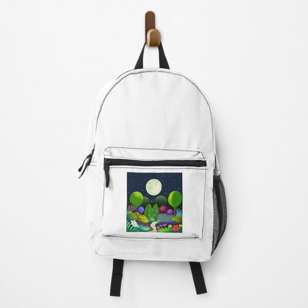Item preview, A painting of a garden with a path, trees and a moon. designed and sold by NewAspect.