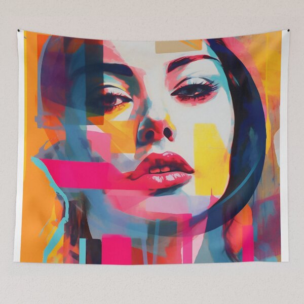 Item preview, Popup poster with woman portrait. Colorful digital art. designed and sold by anytka.