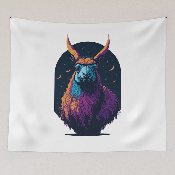 Item preview, Colorful Llama Illustration Design designed and sold by The Funscape Store.