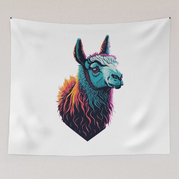 Item preview, Colorful Llama Illustration Design designed and sold by The Funscape Store.
