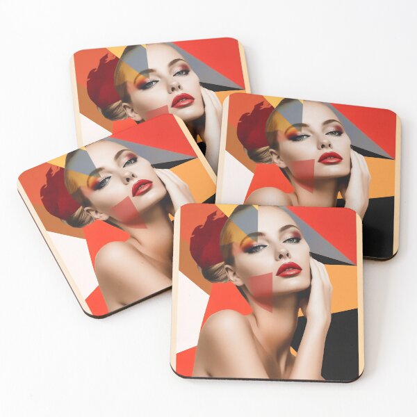 Item preview, Popup poster with woman portrait. Colorful digital art designed and sold by anytka.