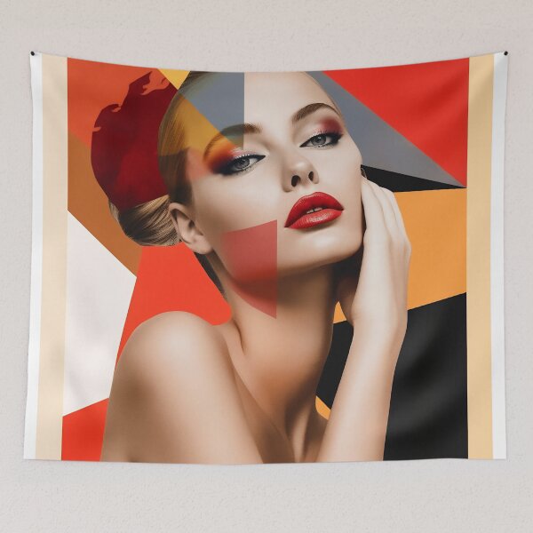 Item preview, Popup poster with woman portrait. Colorful digital art designed and sold by anytka.