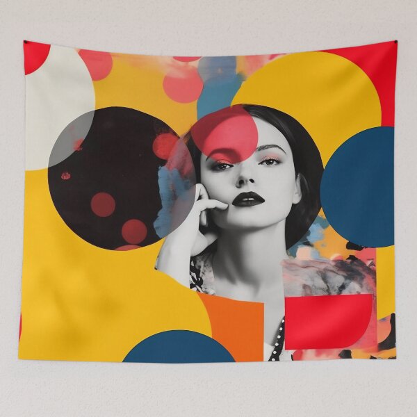 Item preview, Popup poster with woman portrait. Colorful digital art. designed and sold by anytka.