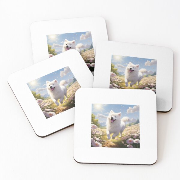 Item preview, Japanese Spitz in Flowers 2 designed and sold by Sakura-Inu-Love.