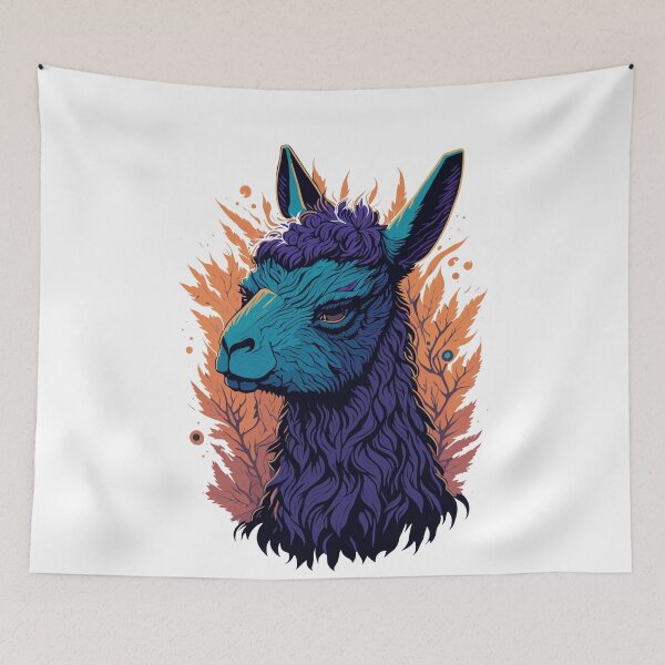 Item preview, Colorful Llama Illustration Design designed and sold by The Funscape Store.