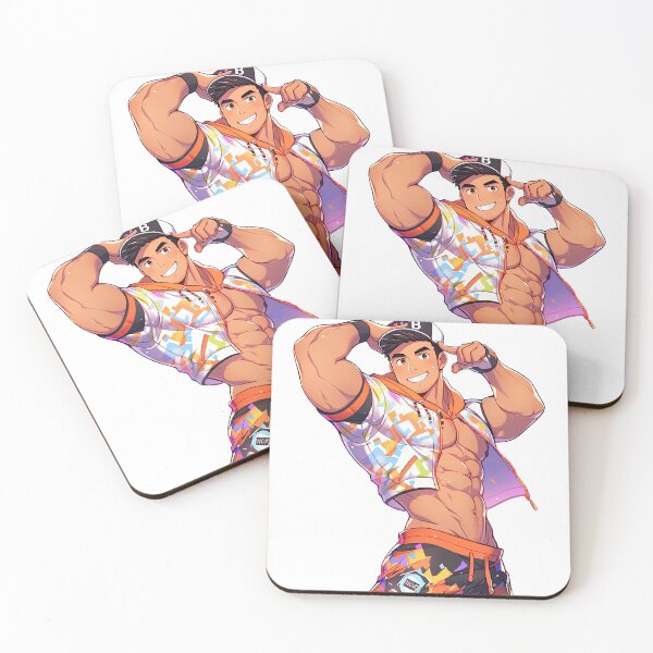 Item preview, Cute Muscular Gay Guy Flexing designed and sold by homorohomo.