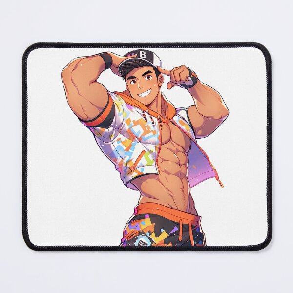 Item preview, Cute Muscular Gay Guy Flexing designed and sold by homorohomo.