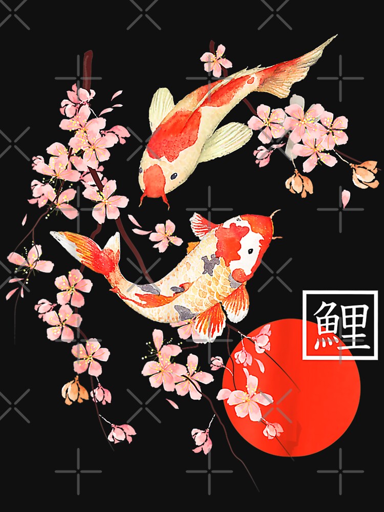  Cherry Blossom Shirt Japanese Koi Carp Fish Sakura