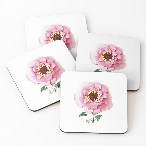 Item preview, Printed paper quilling Zinnia flower art designed and sold by Sweetpaperdesignsol Hyunah Yi.