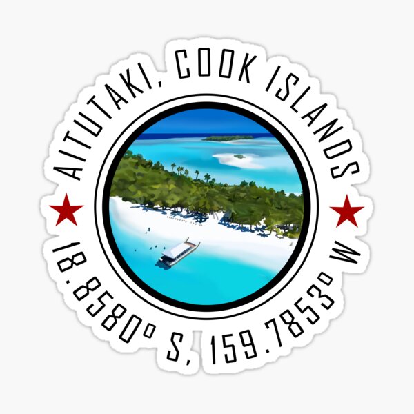 Item preview, Aitutaki Graphic with Global Coordinates designed and sold by CustomTravelArt.