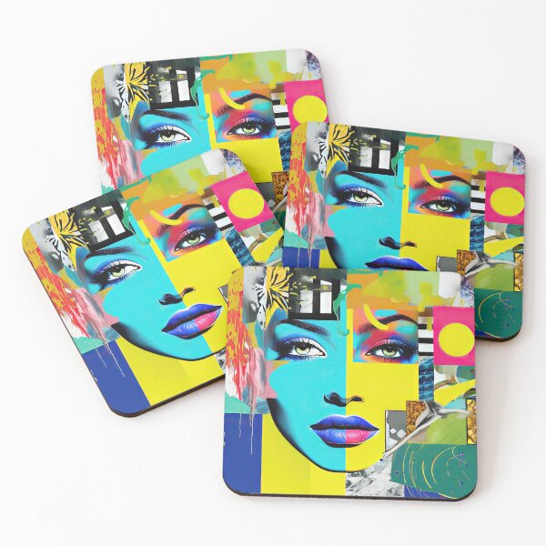 Item preview, Modern art abstract collage with beautiful woman's face designed and sold by MagicStrawberry.