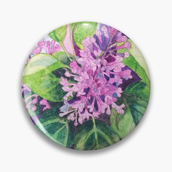 Item preview, Lilacs watercolour painting with psychedelic background designed and sold by esvb.