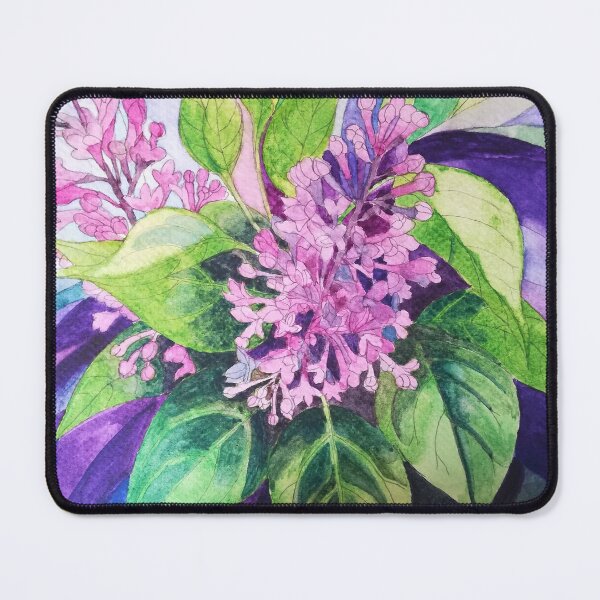 Item preview, Lilacs watercolour painting with psychedelic background designed and sold by esvb.
