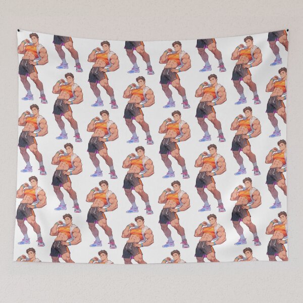 Item preview, Cute Muscular Gay Guy Flexing designed and sold by homorohomo.