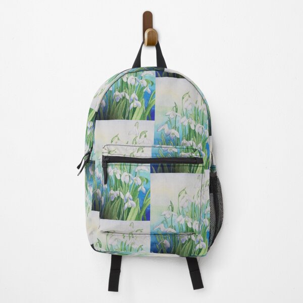 Item preview, Snowdrops watercolour painting with a blue background. designed and sold by esvb.