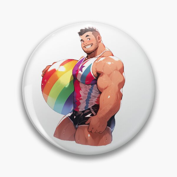 Item preview, Cute Beefy Muscular Gay Guy Flexing designed and sold by homorohomo.