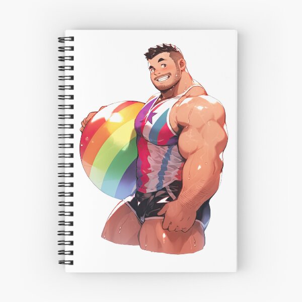 Item preview, Cute Beefy Muscular Gay Guy Flexing designed and sold by homorohomo.