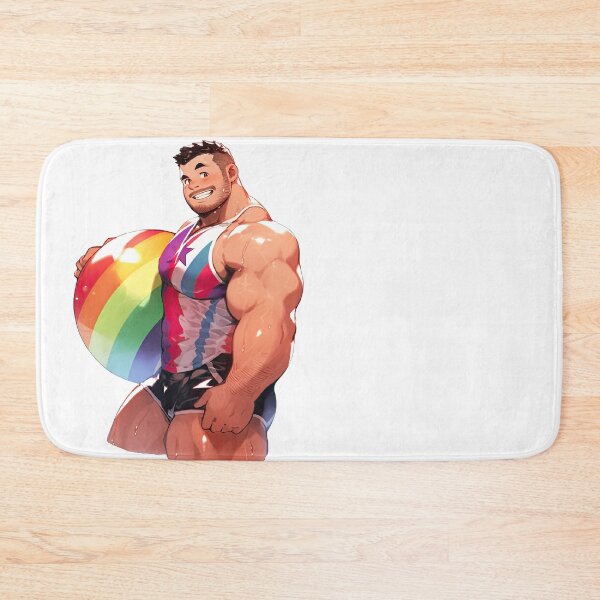 Item preview, Cute Beefy Muscular Gay Guy Flexing designed and sold by homorohomo.