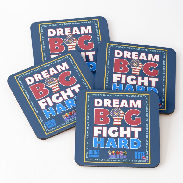 Item preview, PMD00983 Progressive Movement Designs Dream Big Fight Hard patriotic motivational protest fist design shows you support democracy for Progressives Democrats Independents Liberals designed and sold by ProgressiveLeft.
