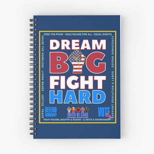 Item preview, PMD00983 Progressive Movement Designs Dream Big Fight Hard patriotic motivational protest fist design shows you support democracy for Progressives Democrats Independents Liberals designed and sold by ProgressiveLeft.
