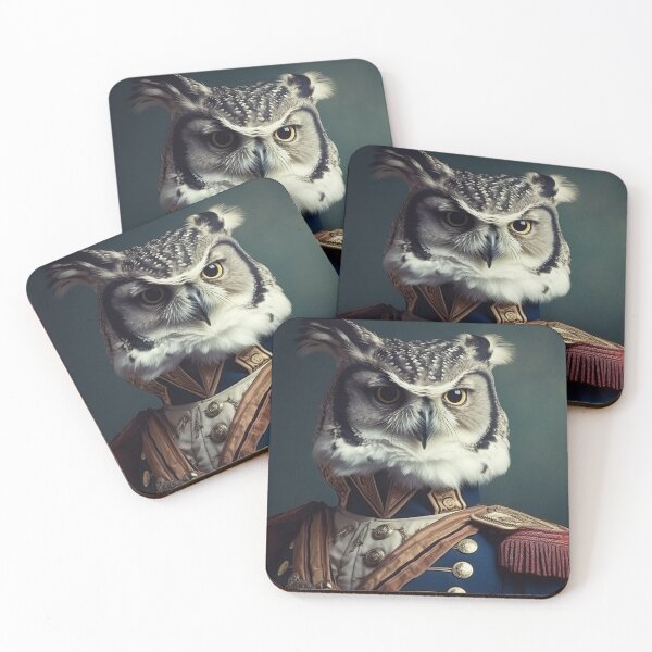 Item preview, Owl in Military Uniform, Pet Renaissance Portrait designed and sold by Futuriddle.